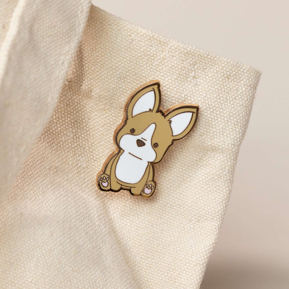 Corgi Enamel Pin - Sitting - Bellzi