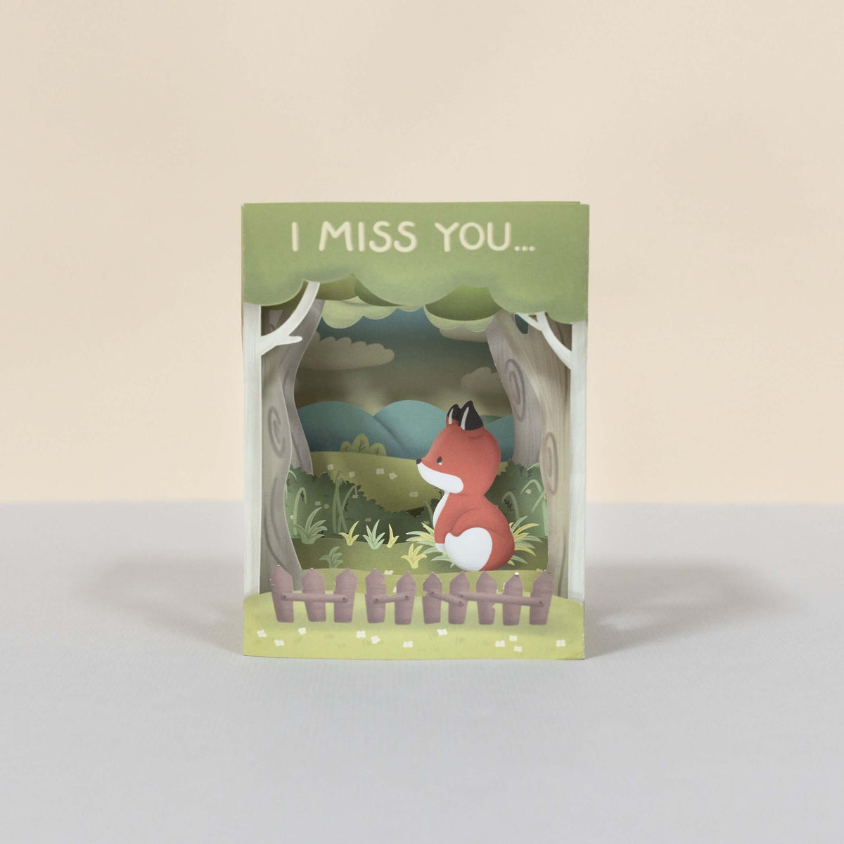 3D Greeting Card - I Miss You - Bellzi