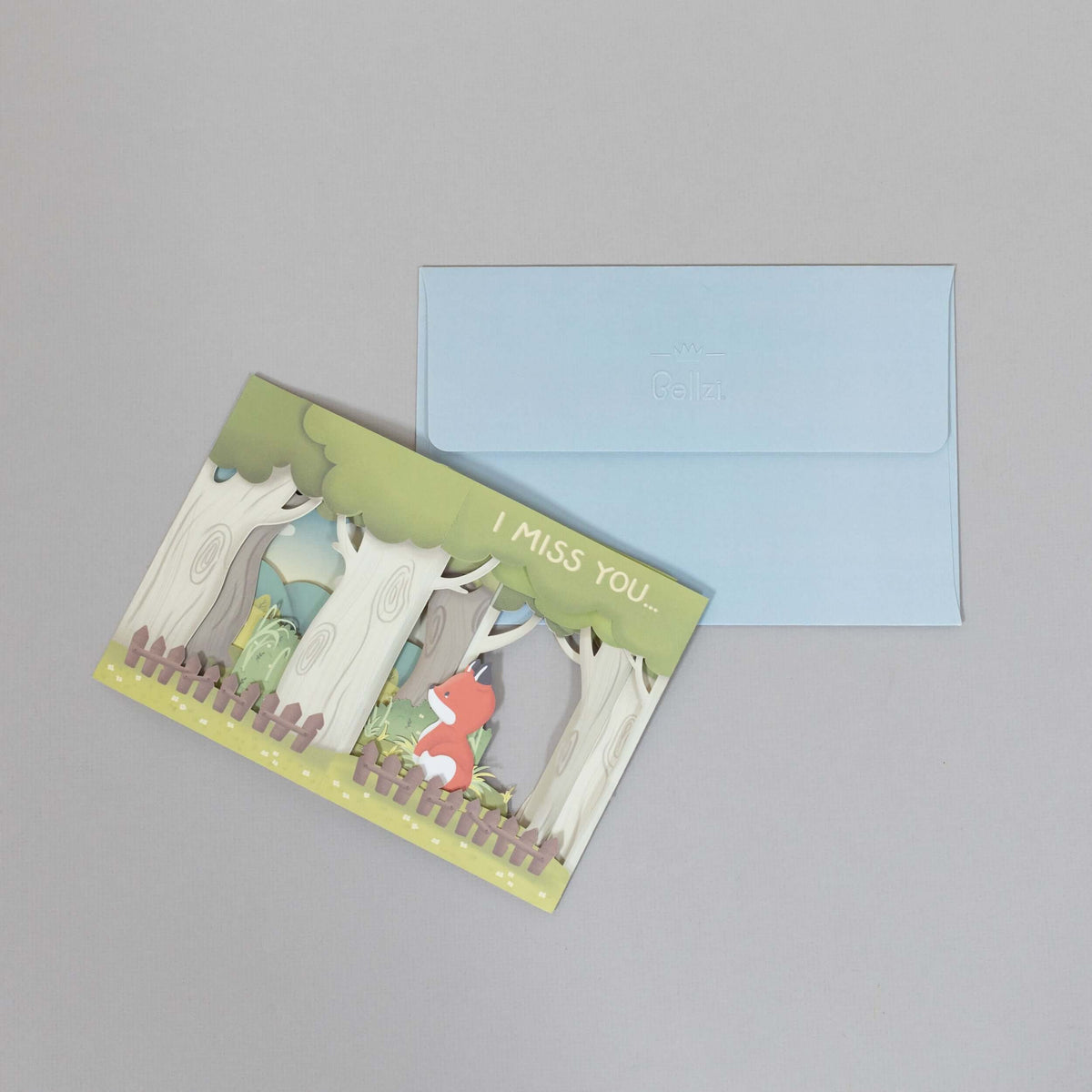 3D Greeting Card - I Miss You - Bellzi